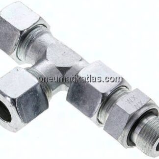 Einstellb. L-Schneidringverschraubung M 20x1,5-14 S (M22x1,5), Stahl verzinkt