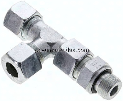Einstellb. L-Schneidringverschraubung M 20x1,5-14 S (M22x1,5), Stahl verzinkt