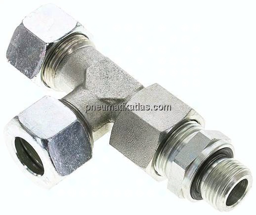 Einstellb. L-Schneidringverschraubung M 18x1,5-15 L (M22x1,5), Stahl verzinkt