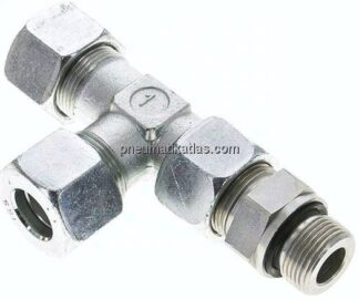 Einstellb. L-Schneidringverschraubung M 22x1,5-16 S (M24x1,5), Stahl verzinkt