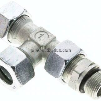 Einstellb. L-Schneidringverschraubung M 22x1,5-18 L (M26x1,5), Stahl verzinkt