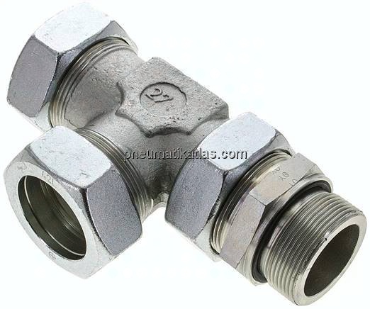 Einstellb. L-Schneidringverschraubung M 48x2-42 L (M52x2), Stahl verzinkt