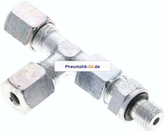 Einstellb. L-Schneidringverschraubung M 12x1,5-6 S (M14x1,5), Stahl verzinkt