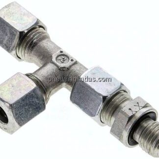 Einstellb. L-Schneidringverschraubung M 12x1,5-8 L (M14x1,5), Stahl verzinkt