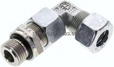 Einstellb. Winkel-Schneidringverschr. G 1/2"-15 L (M22x1,5), Stahl verzinkt