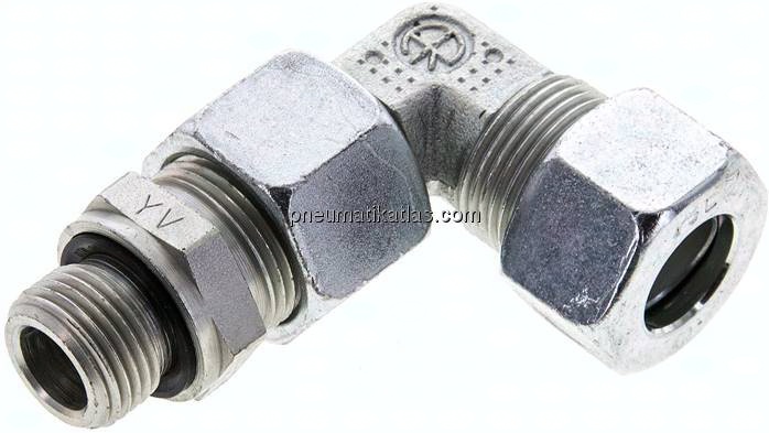 Einstellb. Winkel-Schneidringverschr. M 18x1,5-15 L (M22x1,5), Stahl verzinkt