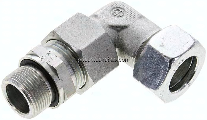 Einstellb. Winkel-Schneidringverschr. M 26x1,5-22 L (M30x2), Stahl verzinkt