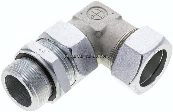 Einstellb. Winkel-Schneidringverschr. M 42x2-35 L (M45x2), Stahl verzinkt