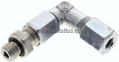 Einstellb. Winkel-Schneidringverschr. M 10x1-6 L (M12x1,5), Stahl verzinkt