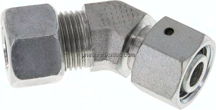 Einstellb. 45°-Schneidringverschraubung 12 L (M18x1,5), Stahl verzinkt