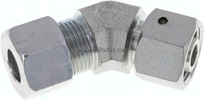 Einstellb. 45°-Schneidringverschraubung 12 S (M20x1,5), Stahl verzinkt