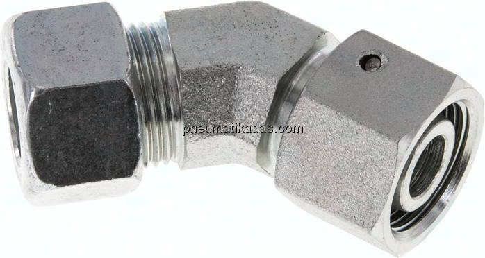 Einstellb. 45°-Schneidringverschraubung 15 L (M22x1,5), Stahl verzinkt