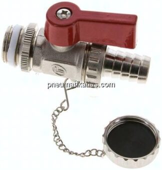 KFE-Kugelhahn G 1/2" mit Tülle, Messing vernickelt