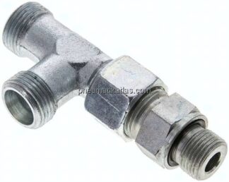 Einstellb. L-Schneidringverschraubung G 3/8"-12 S (M20x1,5), ohne Mutter & Schneidring, Stahl verz