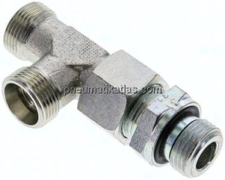 Einstellb. L-Schneidringverschraubung G 1/2"-15 L (M22x1,5), ohne Mutter & Schneidring, Stahl verz