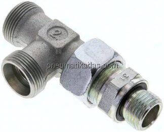Einstellb. L-Schneidringverschraubung G 1/2"-18 L (M26x1,5), ohne Mutter & Schneidring, Stahl verz