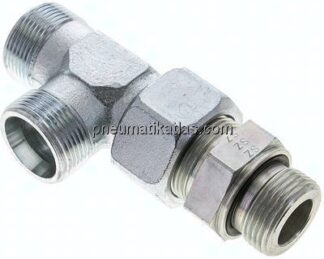 Einstellb. L-Schneidringverschraubung G 1"-25 S (M36x2), ohne Mutter & Schneidring, Stahl verzinkt