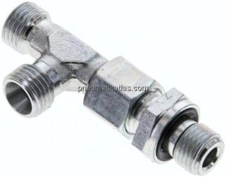 Einstellb. L-Schneidringverschraubung G 1/4"-8 L (M14x1,5), ohne Mutter & Schneidring, Stahl verzi