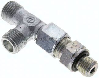 Einstellb. L-Schneidringverschraubung G 1/4"-8 S (M16x1,5), ohne Mutter & Schneidring, Stahl verzi
