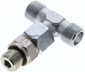 Einstellb. T-Schneidringverschraub.G 3/8"-10 S (M18x1,5), ohne Mutter & Schneidring, Stahl verzink
