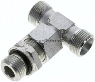 Einstellb. T-Schneidringverschraub.G 1/2"-15 L (M22x1,5), ohne Mutter & Schneidring, Stahl verzink