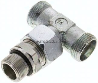 Einstellb. T-Schneidringverschraub.M 26x1,5-22 L (M30x2), ohne Mutter & Schneidring, Stahl verzink