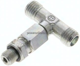Einstellb. T-Schneidringverschraub.G 1/8"-6 L (M12x1,5), ohne Mutter & Schneidring, Stahl verzinkt