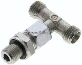 Einstellb. T-Schneidringverschraub.G 1/4"-8 L (M14x1,5), ohne Mutter & Schneidring, Stahl verzinkt