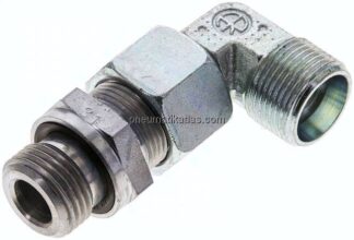 Einstellb. Winkel-Schneidringverschr. G 1/2"-15 L (M22x1,5), ohne Mutter & Schneidring, Stahl verz