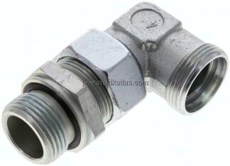 Einstellb. Winkel-Schneidringverschr. G 1"-28 L (M36x2), ohne Mutter & Schneidring, Stahl verzinkt