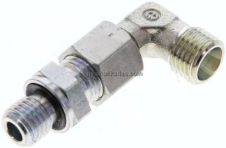 Einstellb. Winkel-Schneidringverschr. M 12x1,5-8 L (M14x1,5), ohne Mutter & Schneidring, Stahl ver