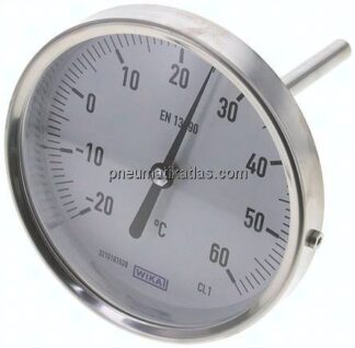 Bimetallthermometer, waagerecht D100/-20 bis +60°C/100mm