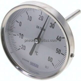 Bimetallthermometer, waagerecht D100/-20 bis +60°C/100mm