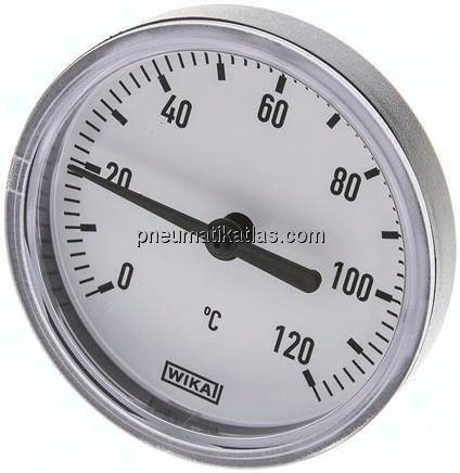 Bimetallthermometer, waagerecht D63/0 bis +120°C/40mm