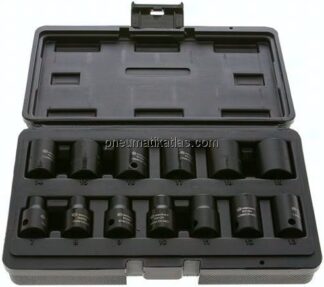 13-tlg. Kraftstecknuss-Satz (SW 7-19) in Kunststoff-Kassette, 3/8" (10 mm)