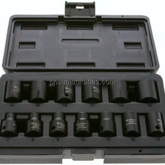 13-tlg. Kraftstecknuss-Satz (SW 7-19) in Kunststoff-Kassette, 3/8" (10 mm)