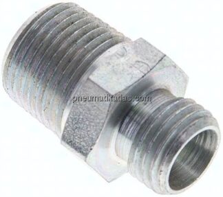 Gerade Schneidringverschr. NPT 3/8"-8 L (M14x1,5), ohne Mutter & Schneidring, Stahl verzinkt