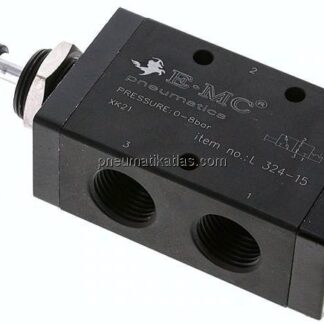 3/2-Wege Axial-Handhebelventil, Raste, G 1/2"
