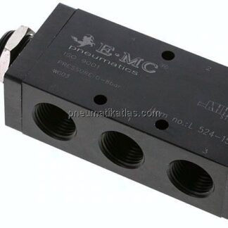 5/2-Wege Axial-Handhebelventil, Raste, G 1/2"
