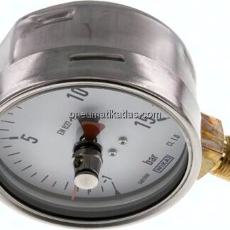 Manometer senkrecht (CrNi/Ms), 100mm, -1 bis 15 bar