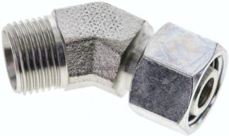 Einstellb. 45°-Schneidringverschraubung 12 L (M18x1,5), ohne Mutter & Schneidring, Stahl verzinkt