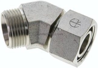 Einstellb. 45°-Schneidringverschraubung 22 L (M30x2), ohne Mutter & Schneidring, Stahl verzinkt