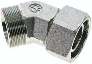 Einstellb. 45°-Schneidringverschraubung 38 S (M52x2), ohne Mutter & Schneidring, Stahl verzinkt
