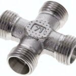 Kreuz-Schneidringverschraubung 10 L (M16x1,5), ohne Mutter & Schneidring, 1.4571