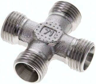 Kreuz-Schneidringverschraubung 10 L (M16x1,5), ohne Mutter & Schneidring, 1.4571