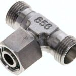 Einstellb. T-Schneidringverschraubung 12 L (M18x1,5), ohne Mutter & Schneidring, 1.4571