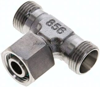 Einstellb. T-Schneidringverschraubung 12 L (M18x1,5), ohne Mutter & Schneidring, 1.4571