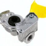 Fahrzeugkupplung M 16x1,5(IG), Bremse (gelb) für Zugmaschinen, DIN 74254 (mit Ventil)