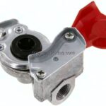 Fahrzeugkupplung M 16x1,5(IG), Vorrat (rot) für Zugmaschinen, DIN 74254 (mit Ventil)