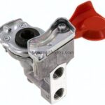 Fahrzeugkupplung 2x M 16x1,5(IG), Vorrat (rot) für Zugmaschinen, DIN 74254 (mit Ventil)